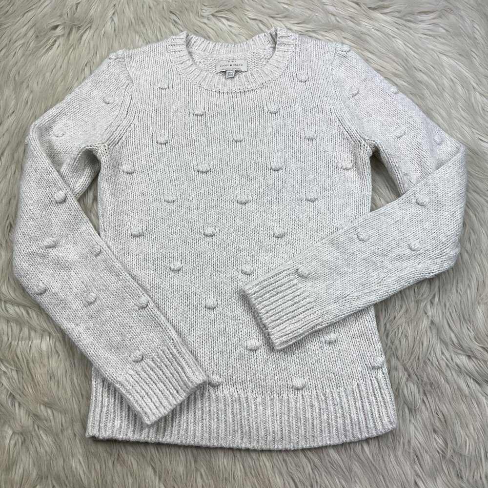 Lucky Brand Pom Pom Textured Pullover Sweater